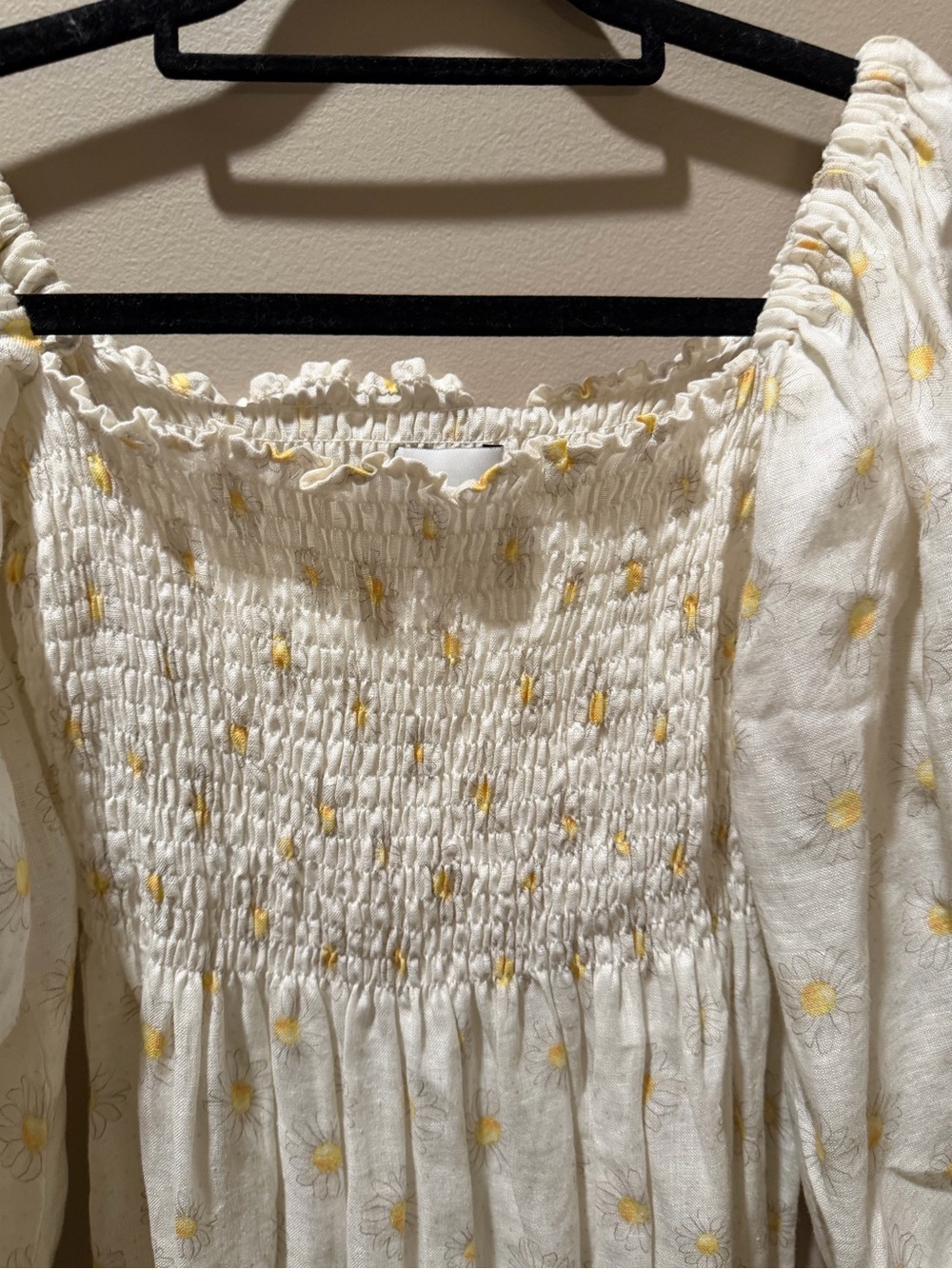 Sleeper Atlanta Off The Shoulder Linen Midi Dress Daisy Medium - Picture 6 of 11